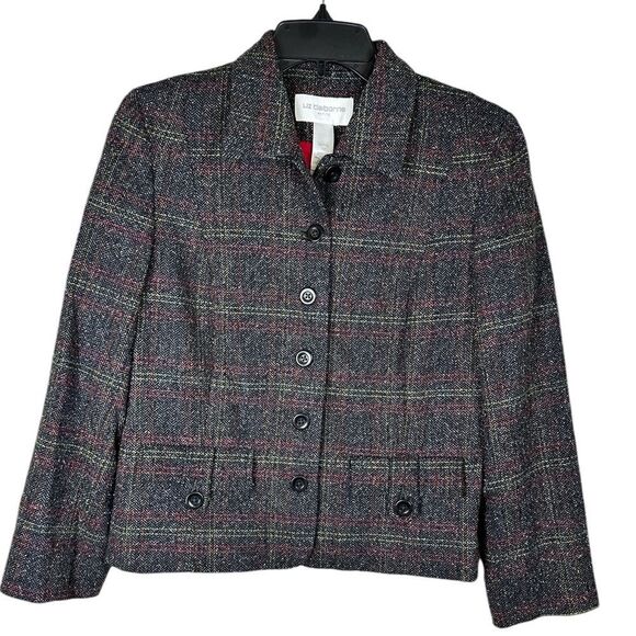 Liz Claiborne Tweed Blazer. Size: 10P - Picture 1 of 6